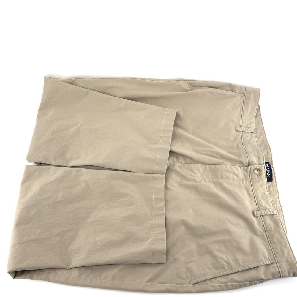 Jos A Bank Mens Khaki Tailored Fit Straight Leg Dress Pants 40 x30 Tan - Picture 4 of 11